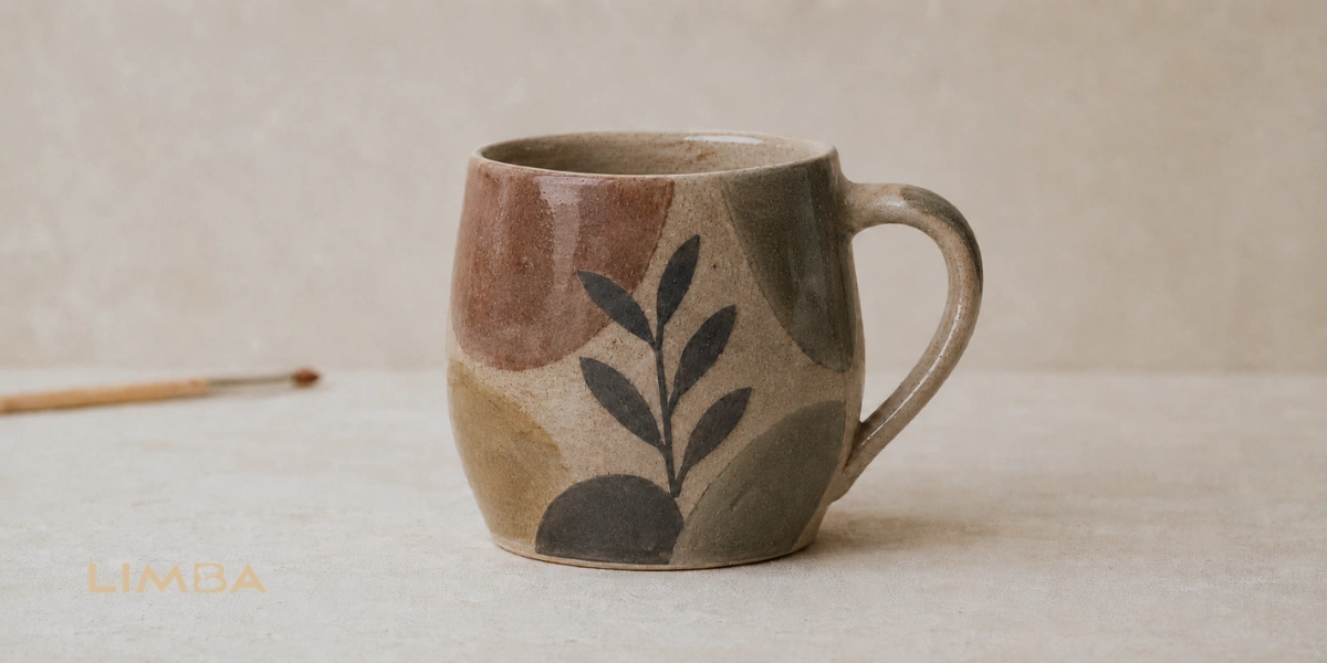 Ceramic mug after glazing with an unexpected color result